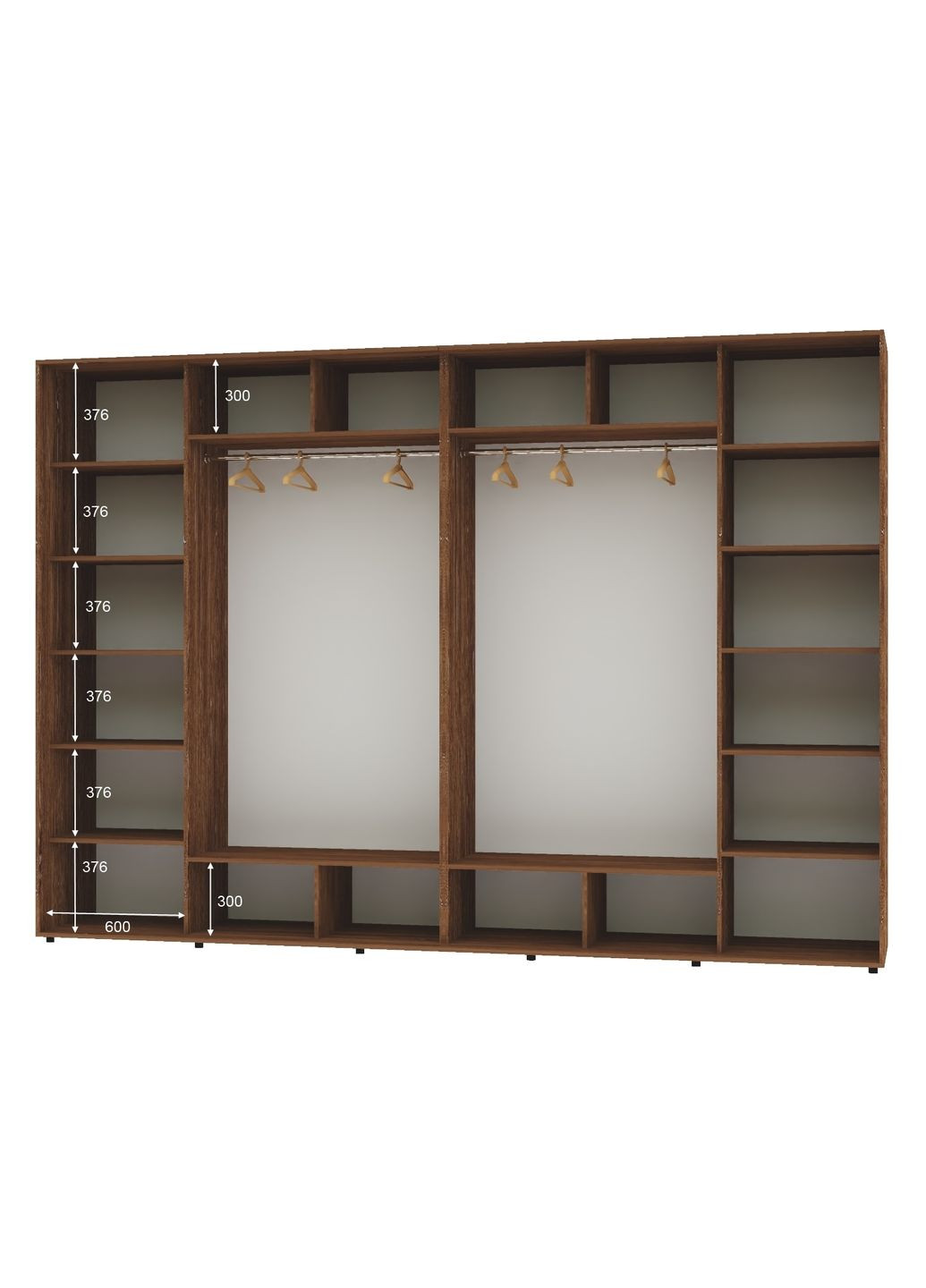 Шкаф-купе четырехдверный 360*60*230 Дуб винтаж 4 двери ДСП Алекса (360476879)