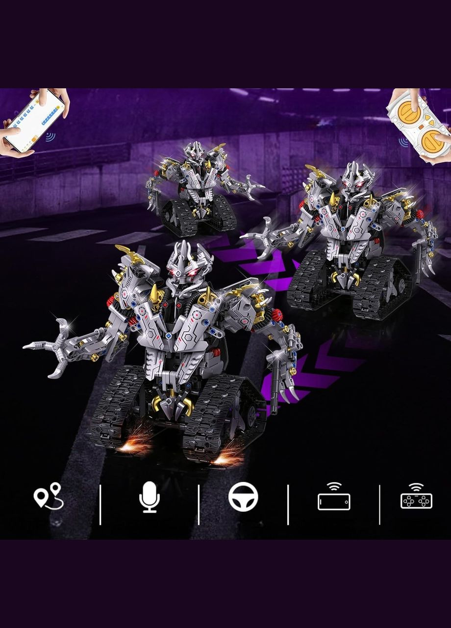 Трансформер-робот Мегатрон, управляемый конструктор, 2 в 1 машинка и робот с приложением и пультом управления Unbranded (341288525)