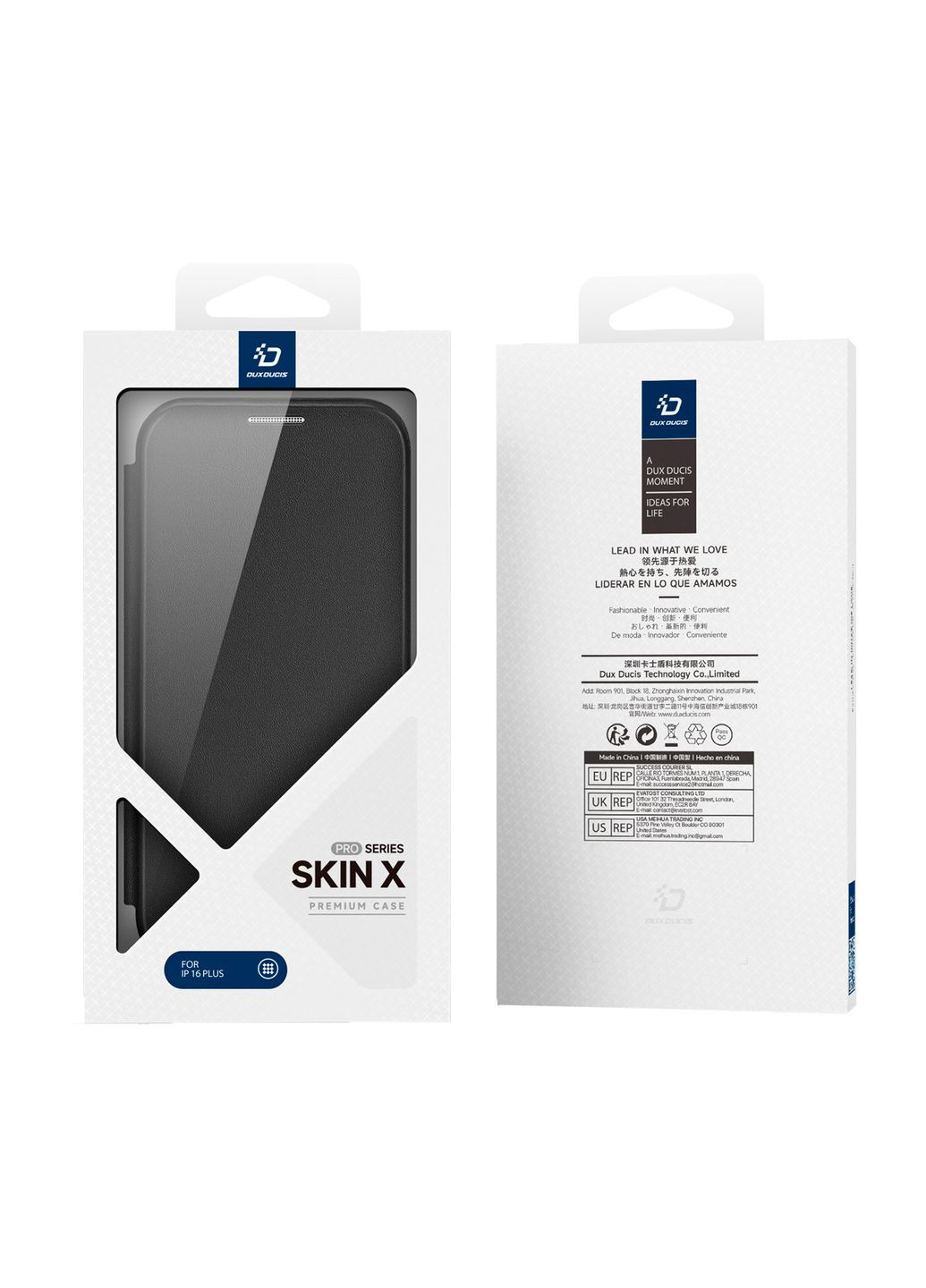 Чехол-книга Skin X Pro with MagSafe для iPhone 16 Plus Цвет Pure Black Dux Ducis Apple iPhone 16 Plus 2024 (335874271)