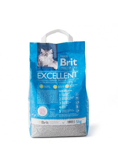 Наполнитель для кошачьего туалета Excellent бентонитовый, 5 кг Brit Fresh (324625381)