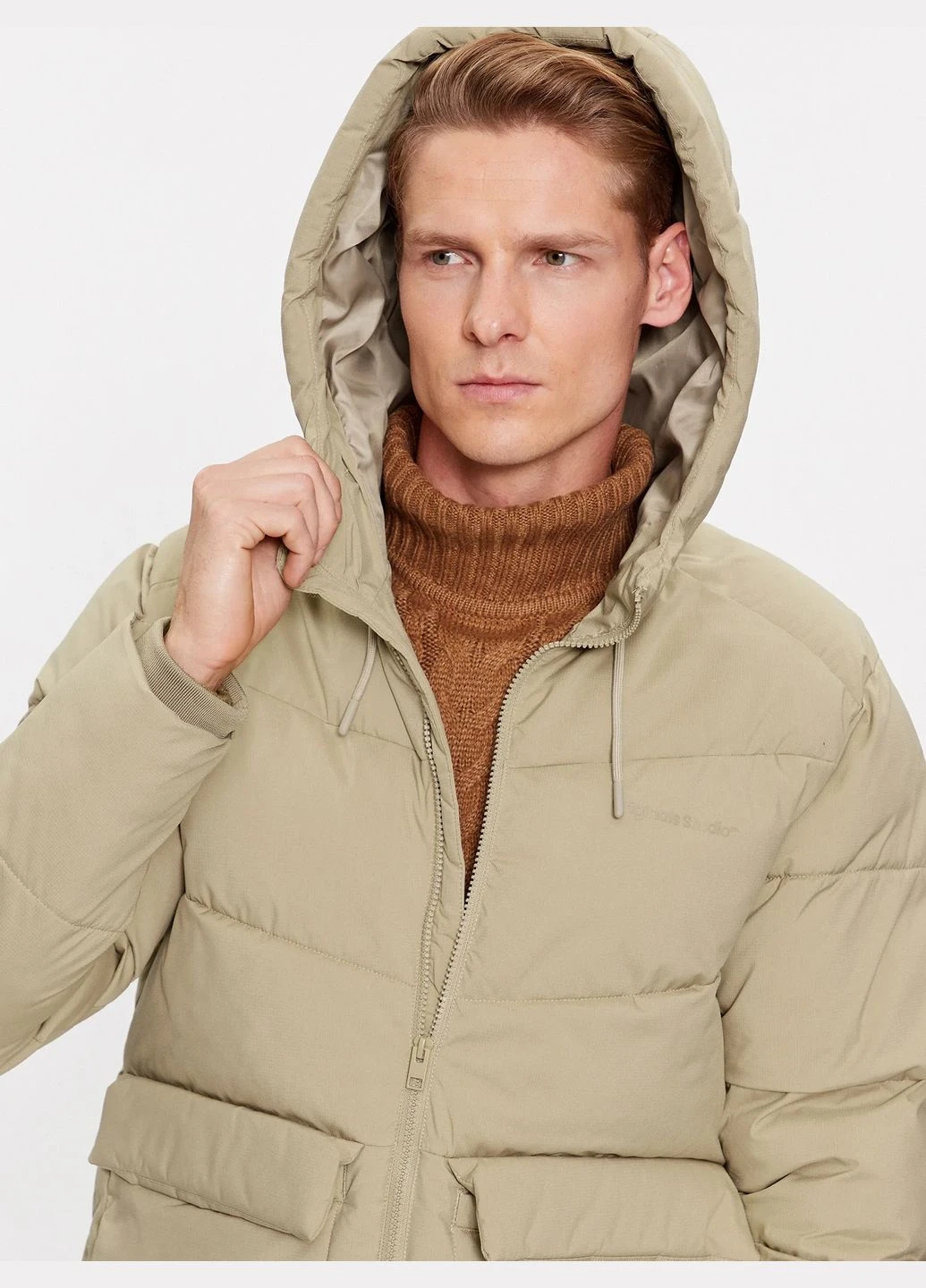 Бежевый демисезонный Пуховик JACK&JONES