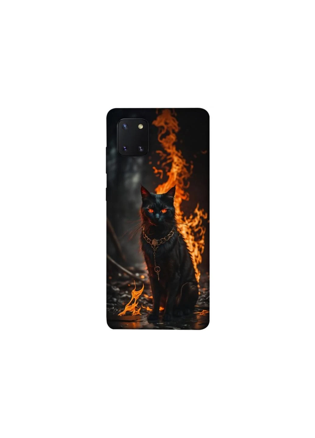 Чехол на Samsung Galaxy Note 10 Lite (A81) Огненный кот Frontalka (353358632)