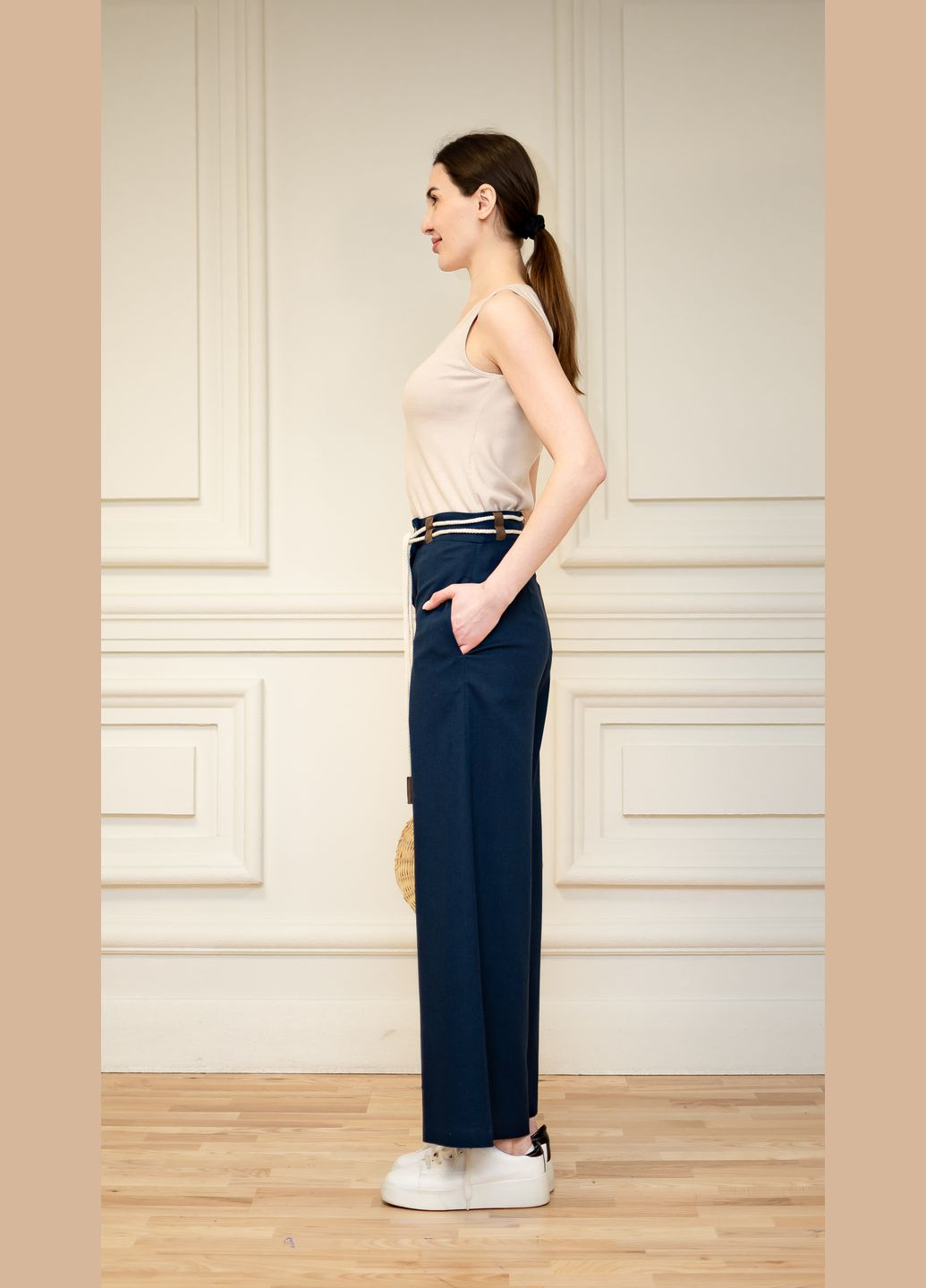 Широкие льняные брюки дате Dolcedonna (338377888)