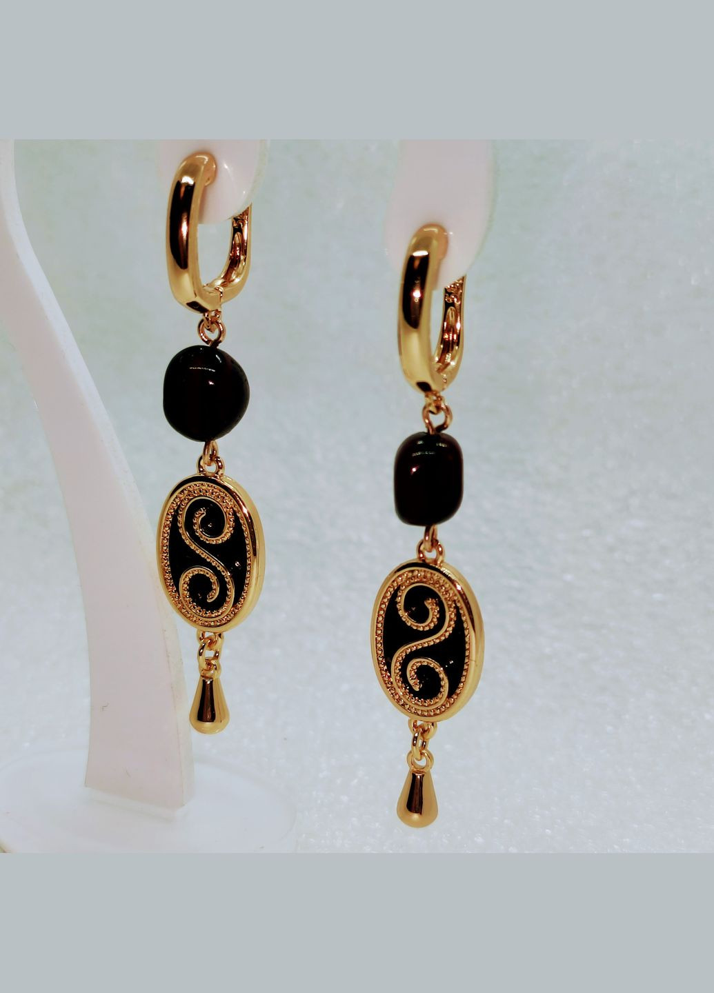 Сережки 3187 з натуральним бурштином MINOV (317045168)