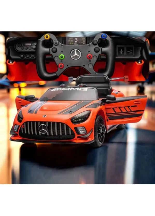 Дитячий електромобіль MERCEDES GT3 4x4 12V 7Ah помаранчевий (Польща) Playhouse (371812250)