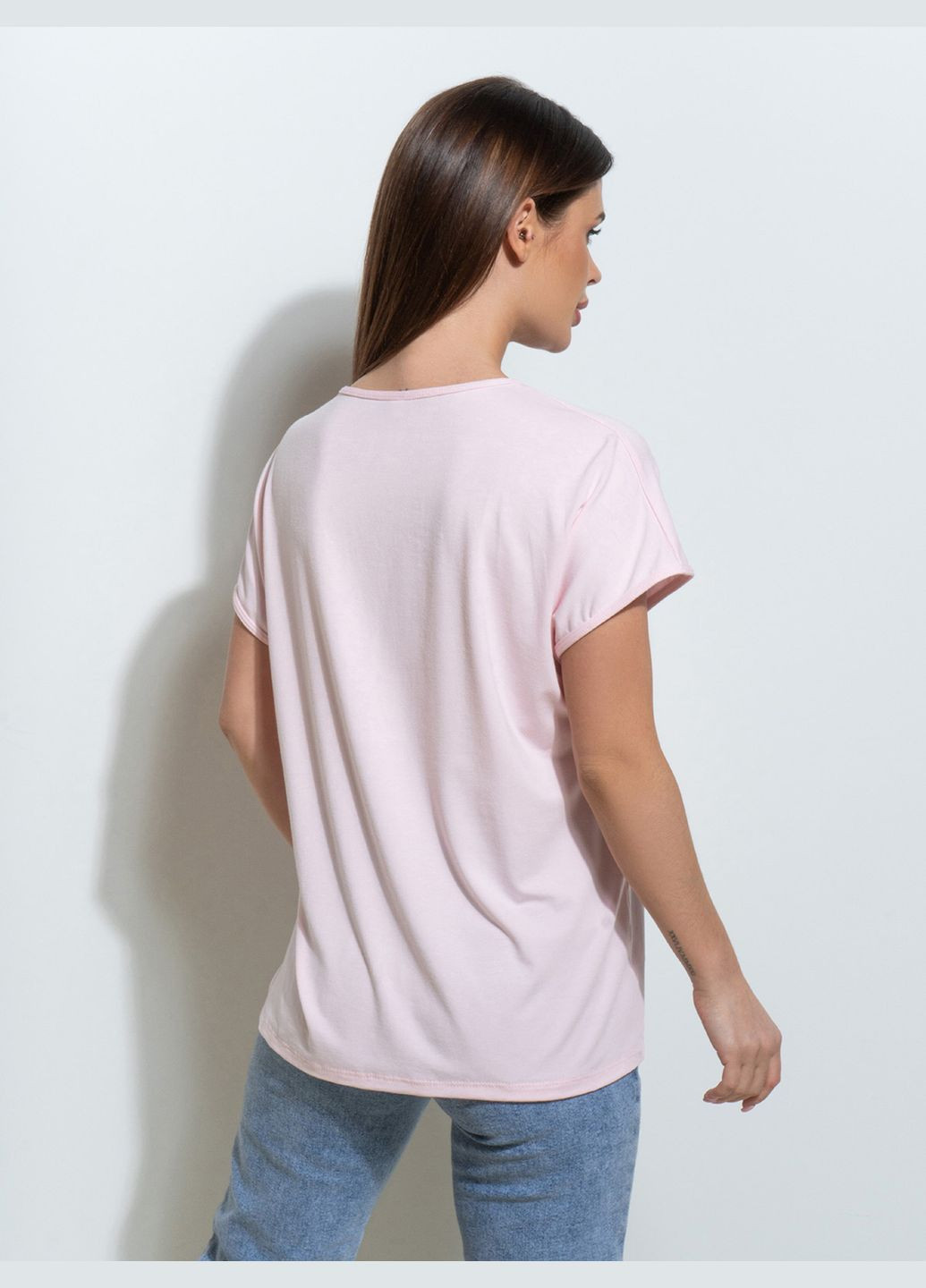 Рожева літня футболки ISSA PLUS 14496