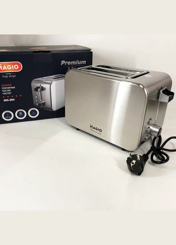Тостер MG-284 715 Вт, тостер для 2 гренок, электрический горизонтальный тостер, универсальный тостер Magio (364664692)