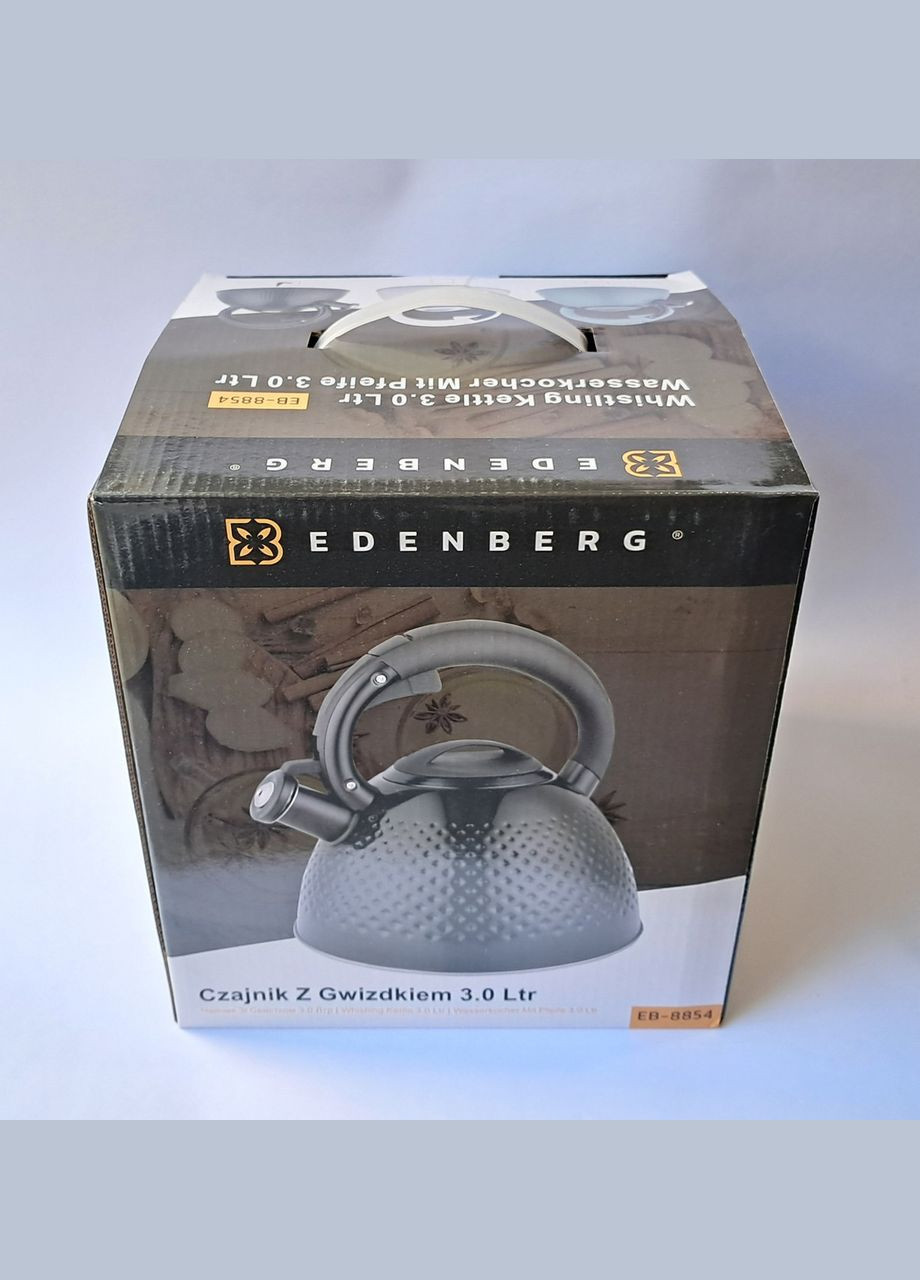 Чайник із нержавіючої сталі зі свистком 3 л EB-8854B Edenberg (322317409)