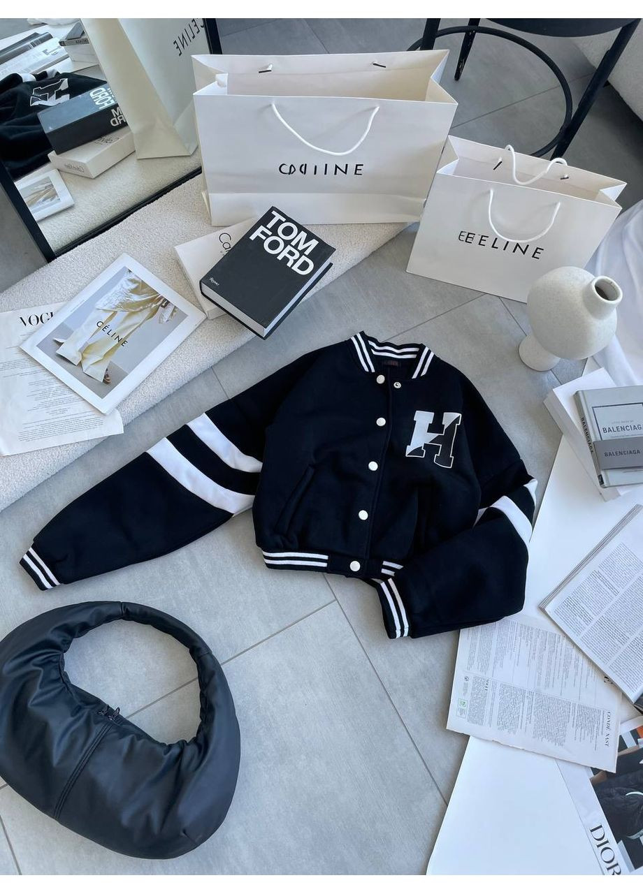 Теплый бомбер из тринитки на флисе – замеры в описании. Vione на кнопках (367078013)