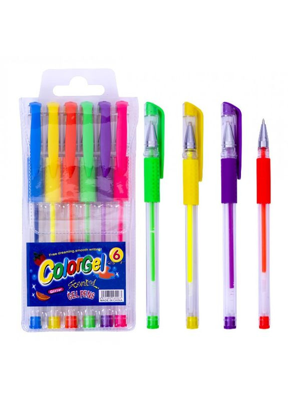 Набір ручок гелевих неонових 6 кольорів 108-6 Bambi (365642239)