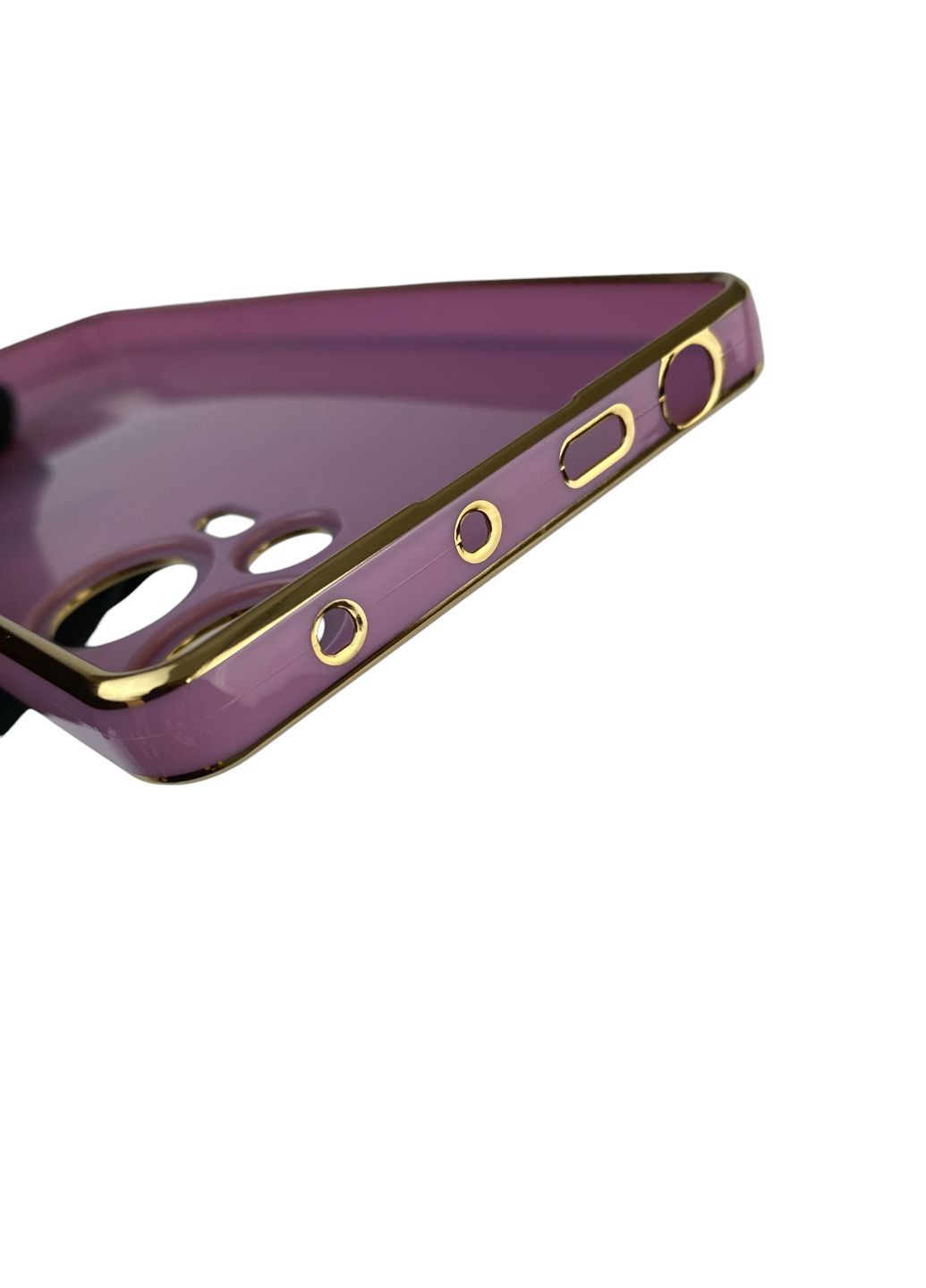 Чохол для Redmi Note 12 Turbo глянцевий з кільцем MagSafe із золотою окантовкою на сяомі редмі нот 12 турбо чорничний gs1 Xiaomi (366232593)