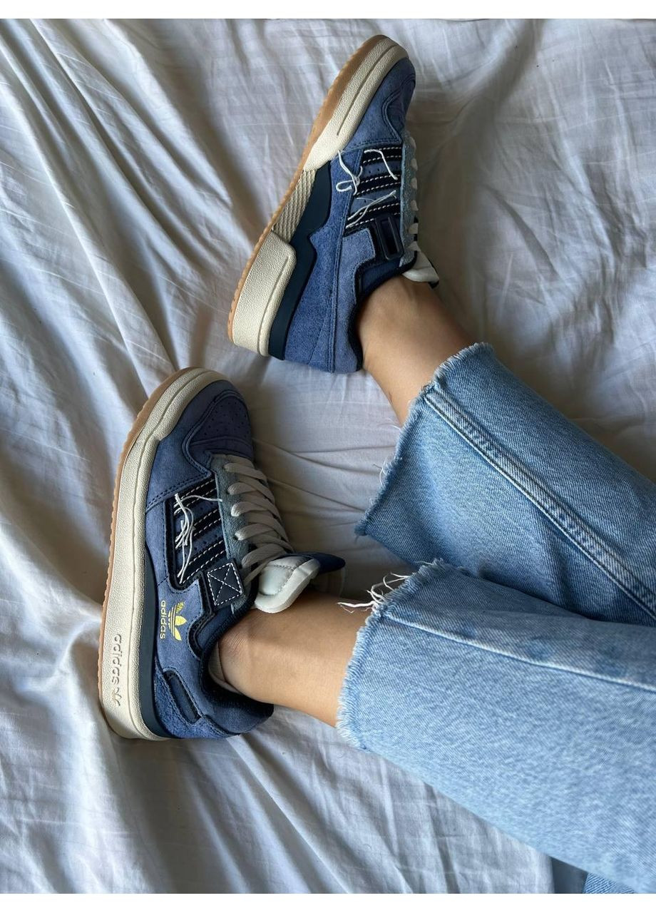 КРОССОВКИ ЖЕНСКИЕ ADIDAS FORUM 84 LOW BLUE DENIM GUM АДИДАС ФОРУМ 84 No Brand белые демисезоны (367178058)