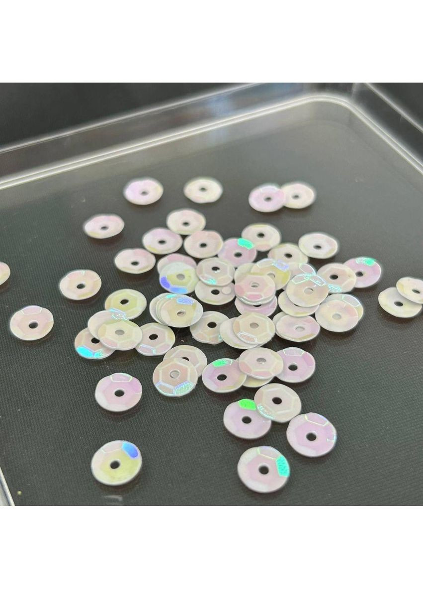 5 г - петля круглая шестигранник 7 мм - белый с АВ Plus-plus (352746877)