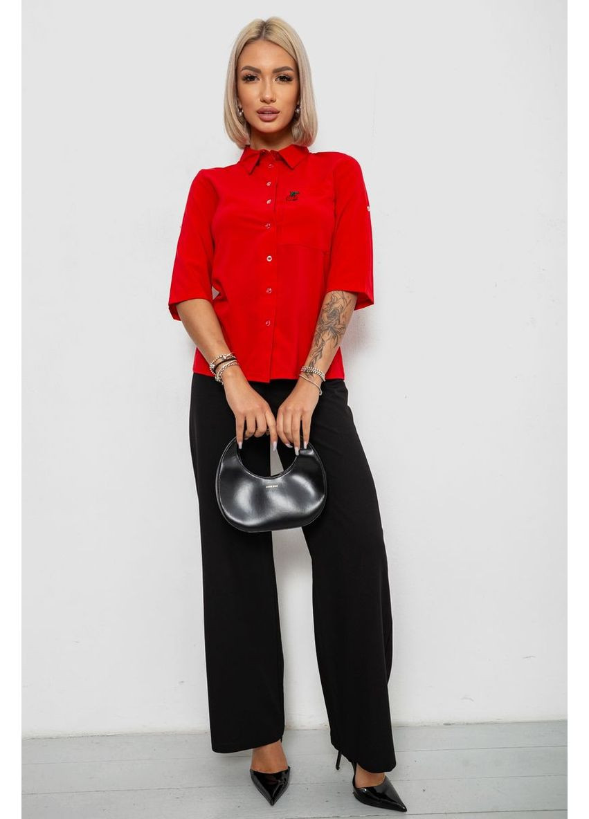 Червона блуза класична з принтом, колір червоний, 230r191 Ager