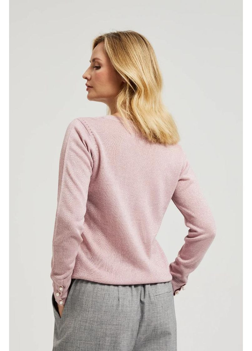 Розовый зимний свитер Moodo