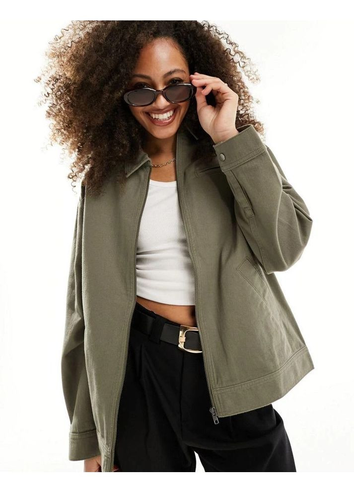 Оливкова (хакі) демісезонна куртка Asos