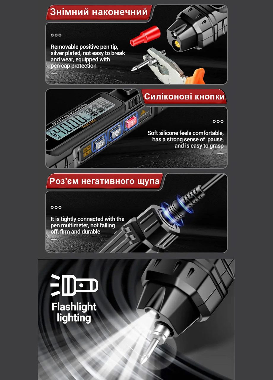 Компактний багатофункціональний цифровий мультиметр перо A3005 на 4000 відліків з NCV Aneng (303401435)