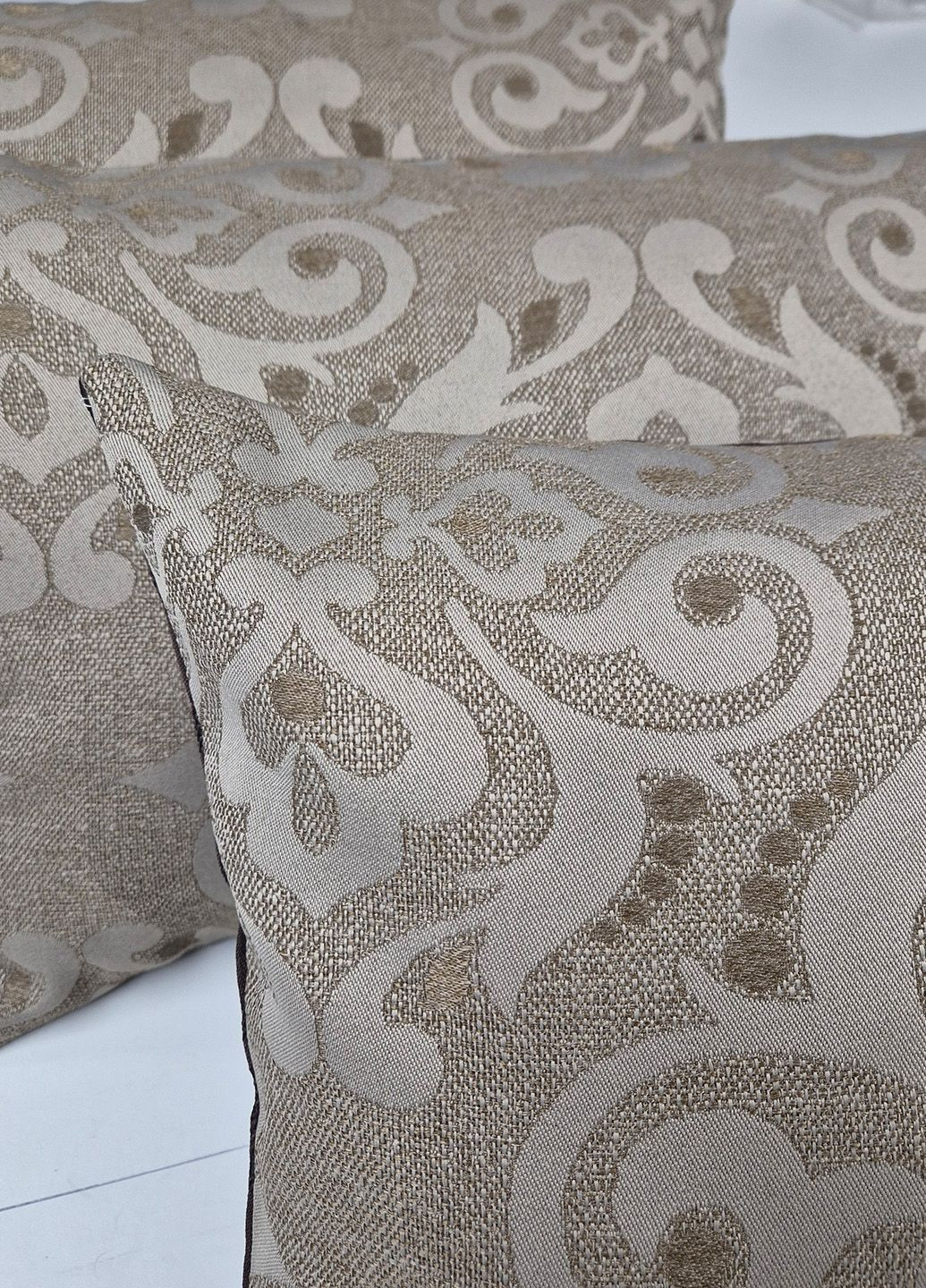 Комплект декоративних подушок Plants 56х34см 3шт коричневий і шоколадний (п_0826) Firanka Damask (369749966)