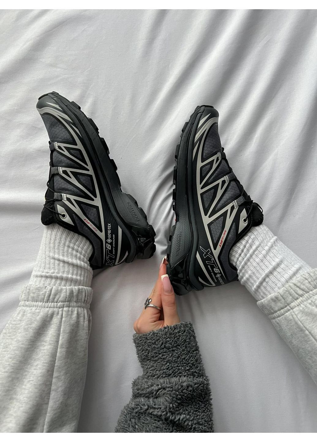 Білі Осінні кросівки чоловічі salomon xt-6 gray gore-tex саломон xt-6 No Brand