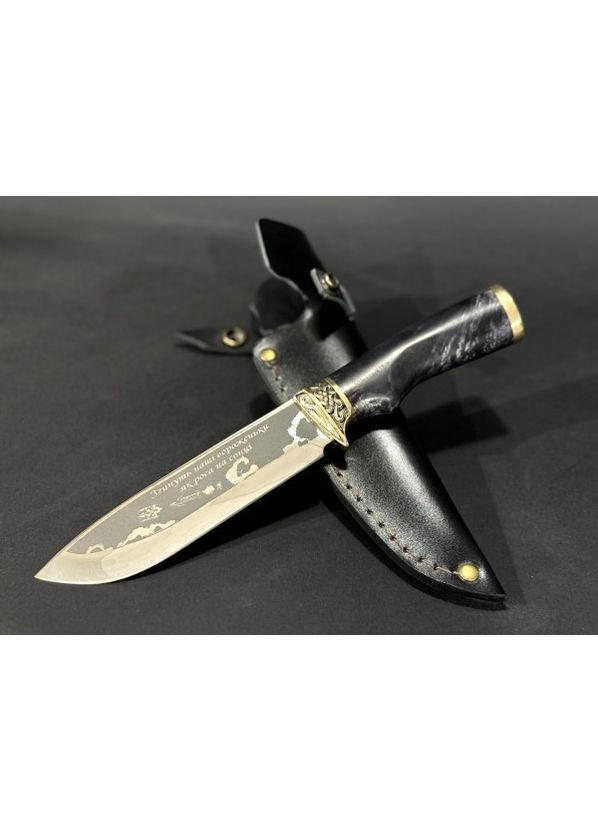 Нож поводолюбительный подарочный Как роса в поле 22k67 в кожуном чехле NB Art (346152132)