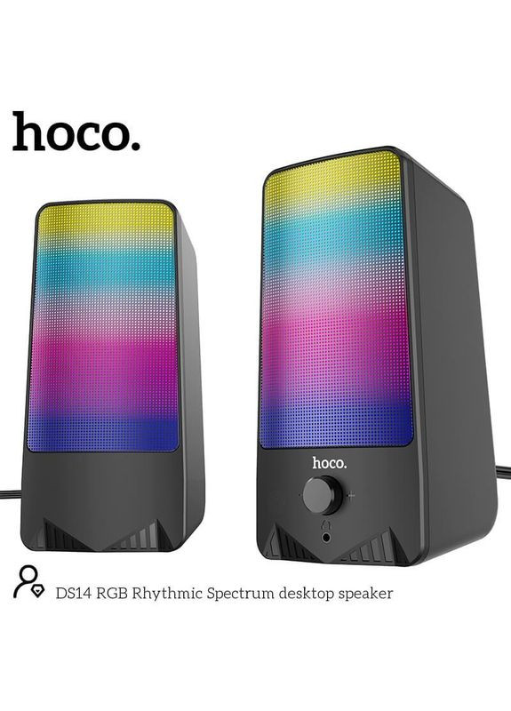 Колонки компьютерные DS14 10W подсветка RGB Rhythmic Spectrum desktop speaker Hoco (293345461)