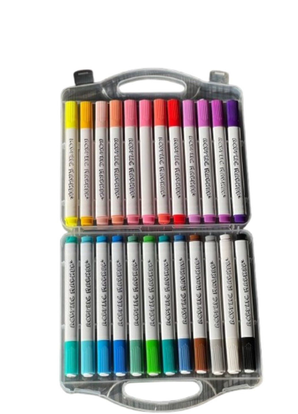 Художні акварельні акрилові маркери в кейсі для скетчингу фломастери на водній основі 24 кольорів для малювання No Brand (316654756)