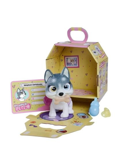 Игровой набор Пампер Петс. Хаски, что пьет и писает, с цветной лапкой, 3 аксессуара.-сюрпризы (5950135) Simba Пампер Петс. Хаскі, що п&apos; є та пісяє, з кольоровою (364630736)