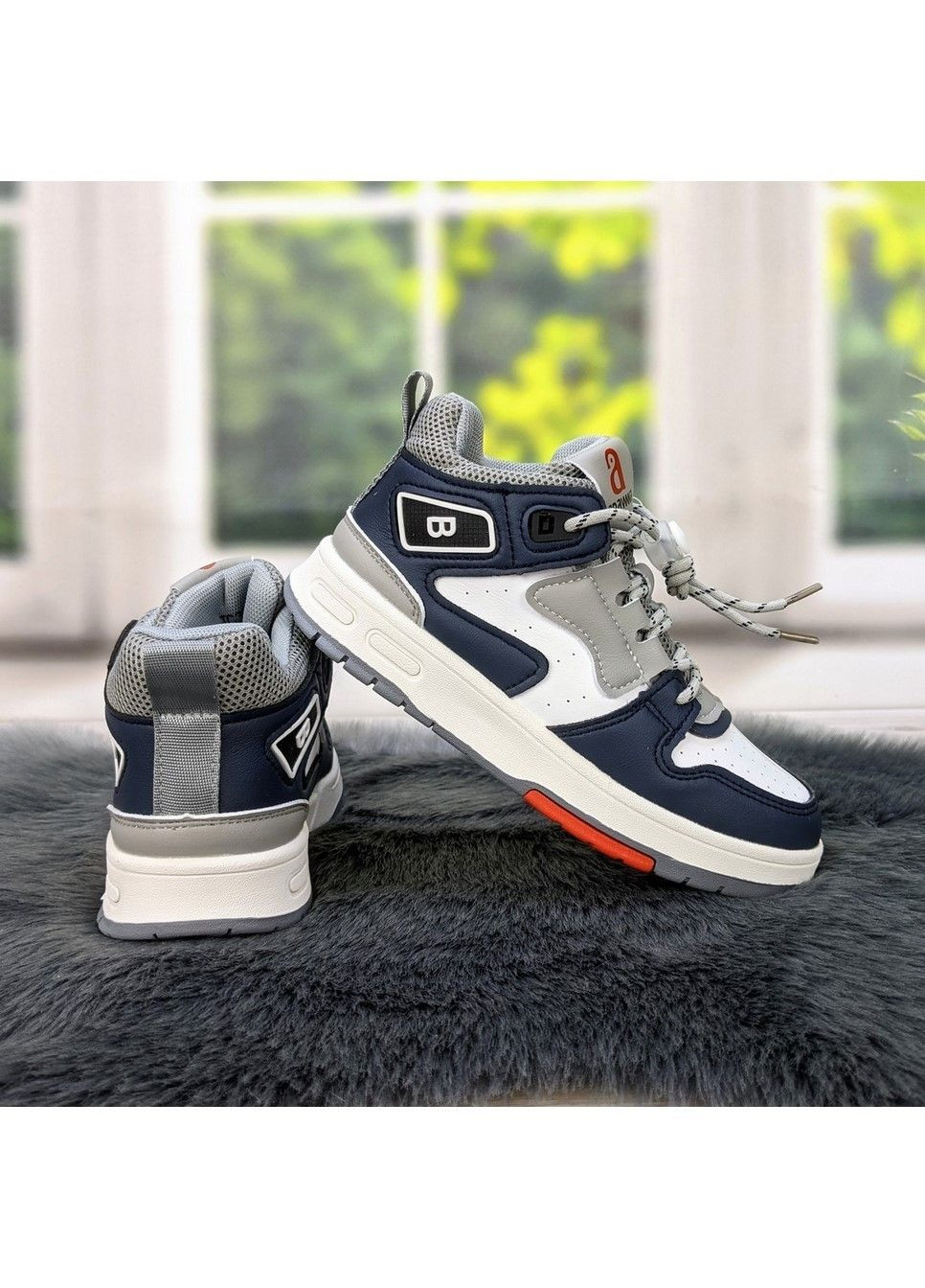 Синій осінні кросівки високі для дівчинки хайтопи Apawwa