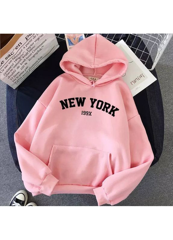 Якісний худs "New York" з тринитки на флісі No Brand 1344 (362576865)