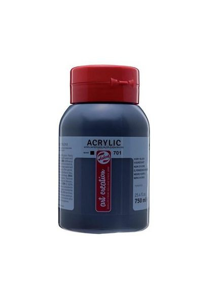 Краска акриловая Talens Art Creation (701) Черная слоновая кость, 750 мл, Royal Talens 3574701M 8712079314750 Rosa (336145333)