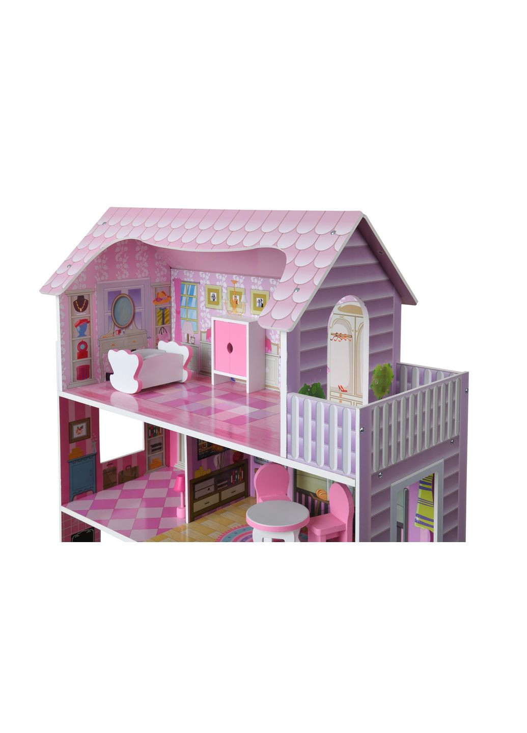 Дерев'яний ляльковий будинок з LED підсвічуванням (3892) Funfit (315141937)