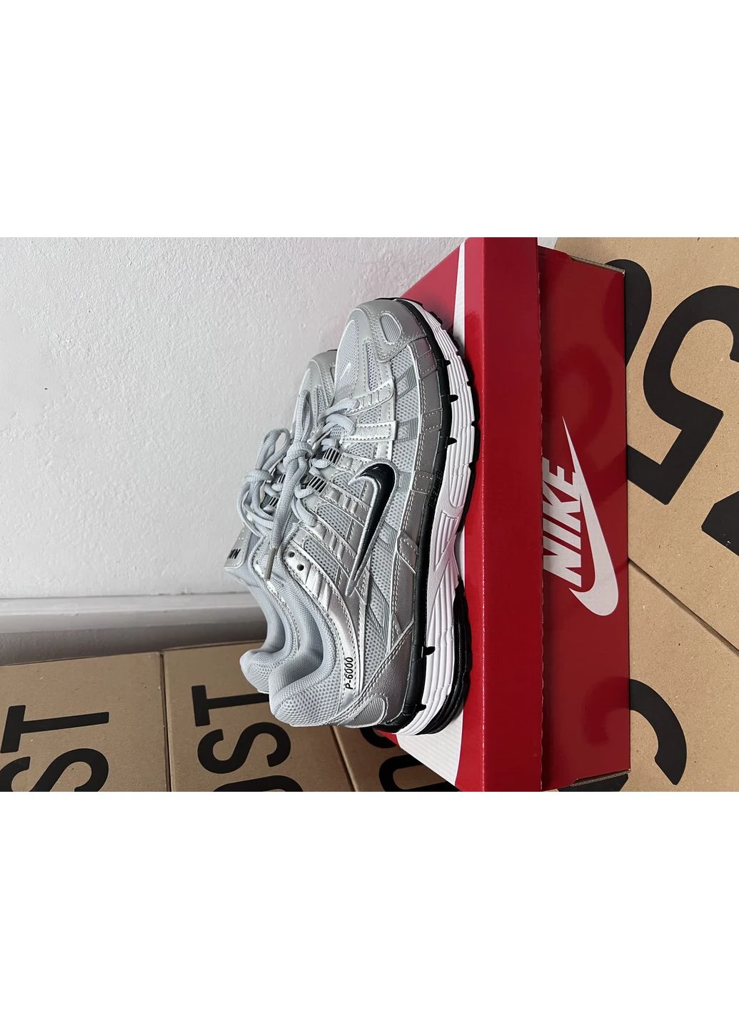 Черные летние кроссовки nike p-6000 silver black найк п-6000 No Brand