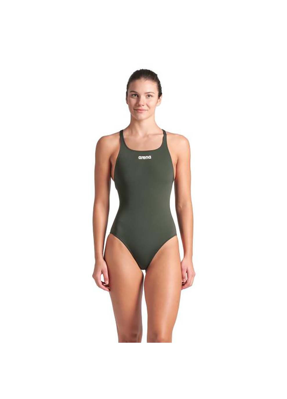 Темно-зеленый демисезонный купальник закритий для женщин team swimsuit swim pro solid темно-зеленый Arena