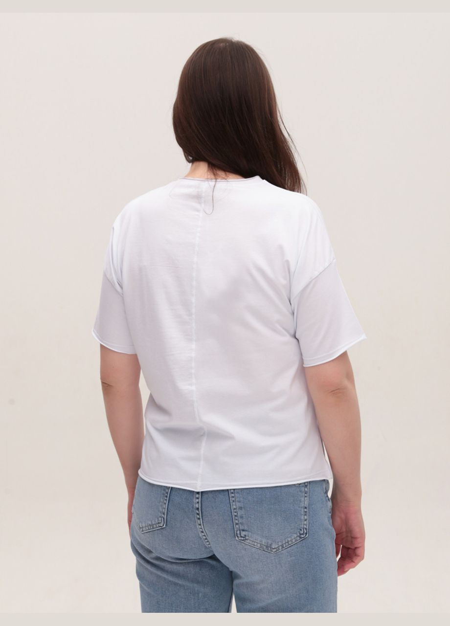 Футболка женская белая свободна JEANSclub Вільна - (322999579)