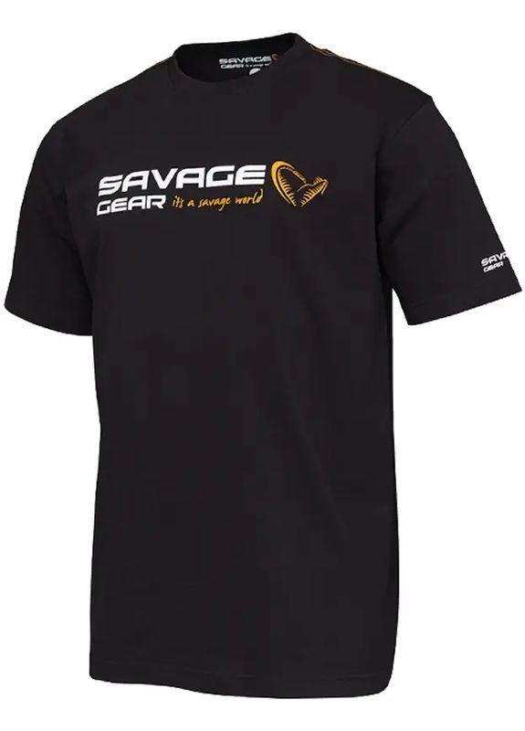 Комбінована футболка signature ogo t-shirt black ink Savage Gear