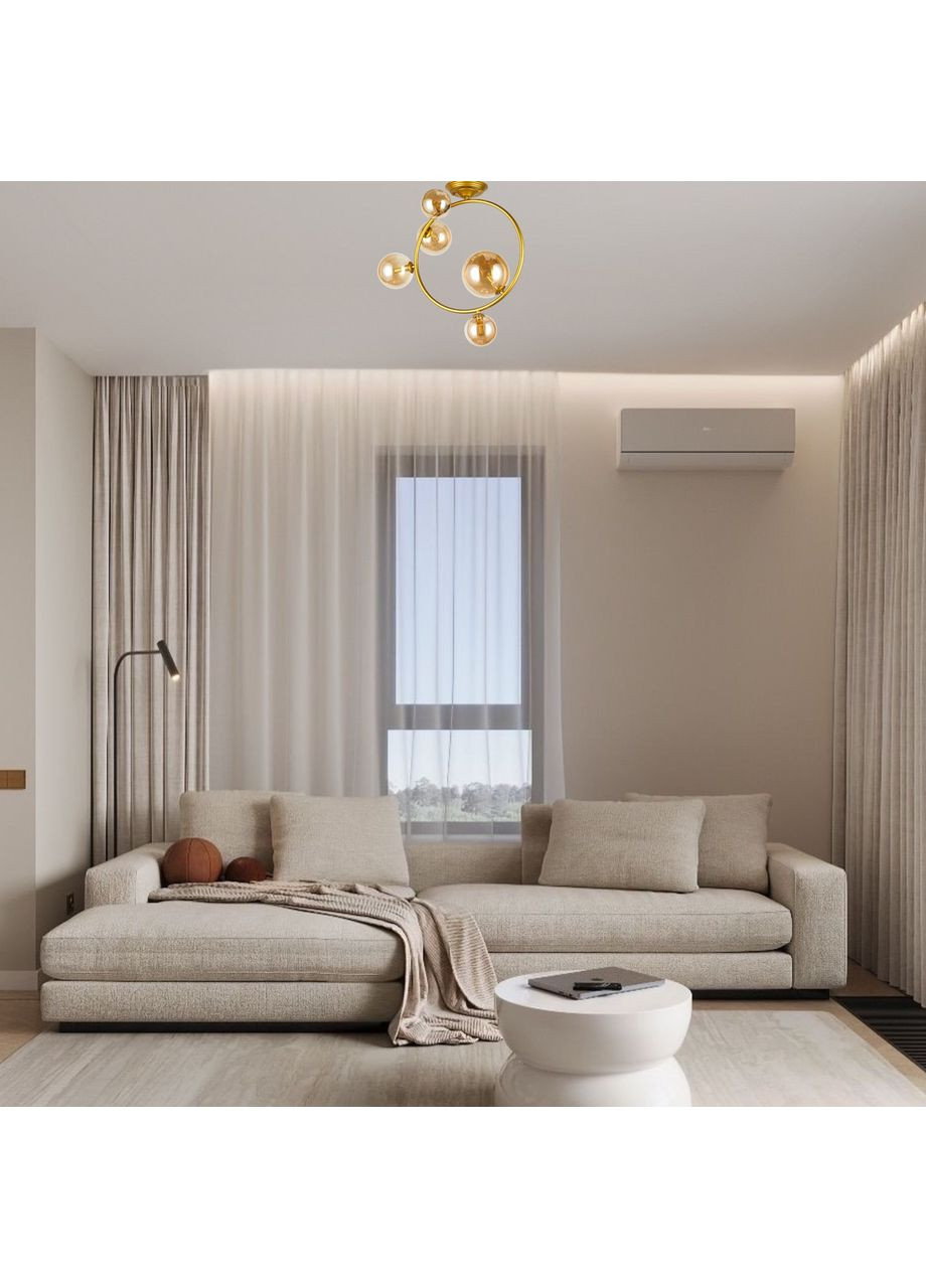 Золота люстра "Bubbles" на 5 ламп (918-LP267-5 SGGD+BR) No Brand (370072508)