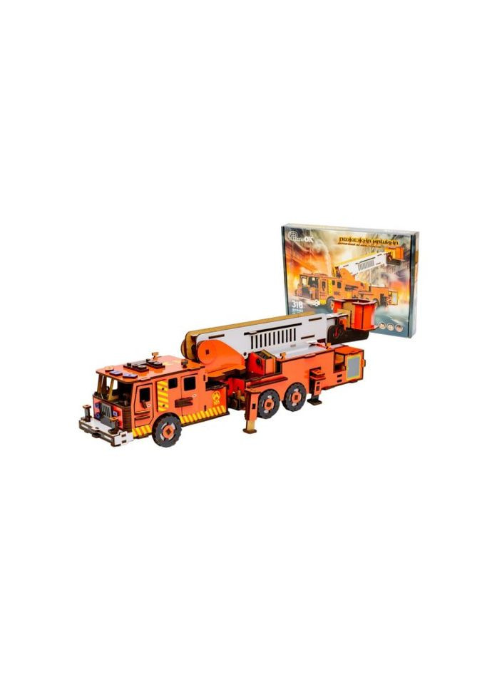 Дерев'яний 3D конструктор Пожежна машина, (Puz-00921), 318 дет. PuzzleOK (366667567)