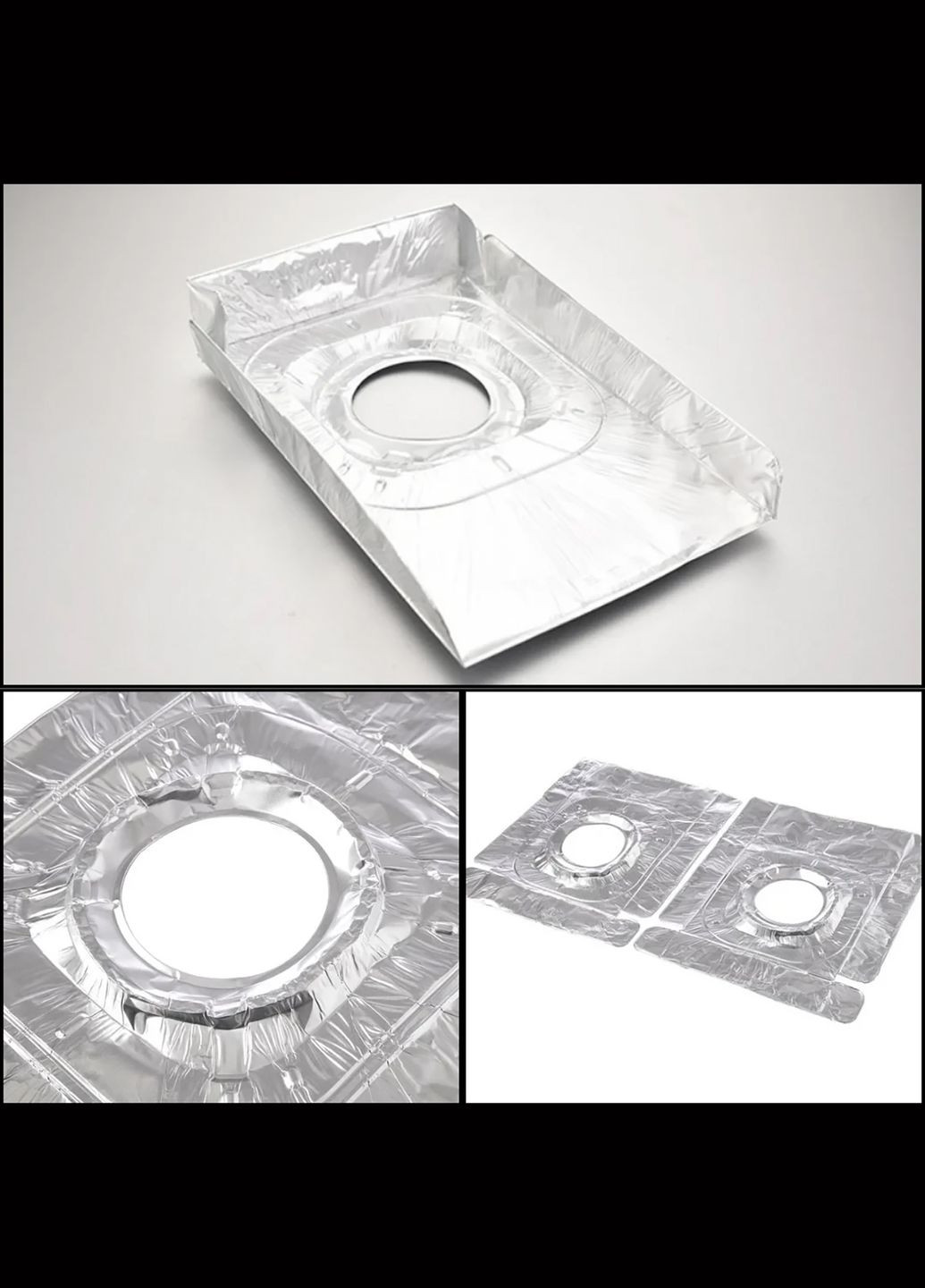 Набор из 2 защитных термостойких накладок на плиту из алюминиевой фольги фольга панель протектор газовых плит Kitchen Master (317638705)