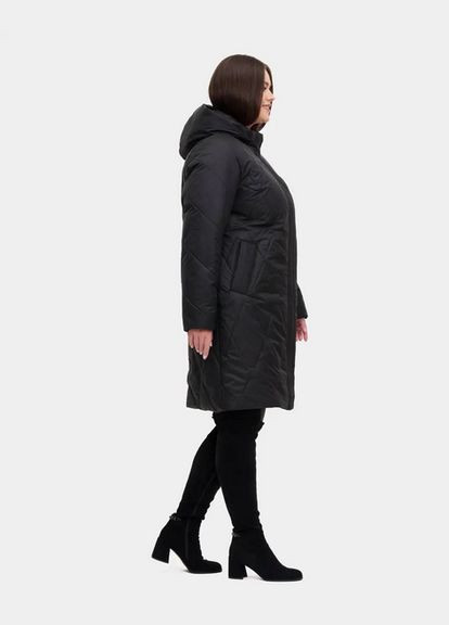 Чорна демісезонна жіноча демісезонна куртка великого розміру куртка-пальто SK