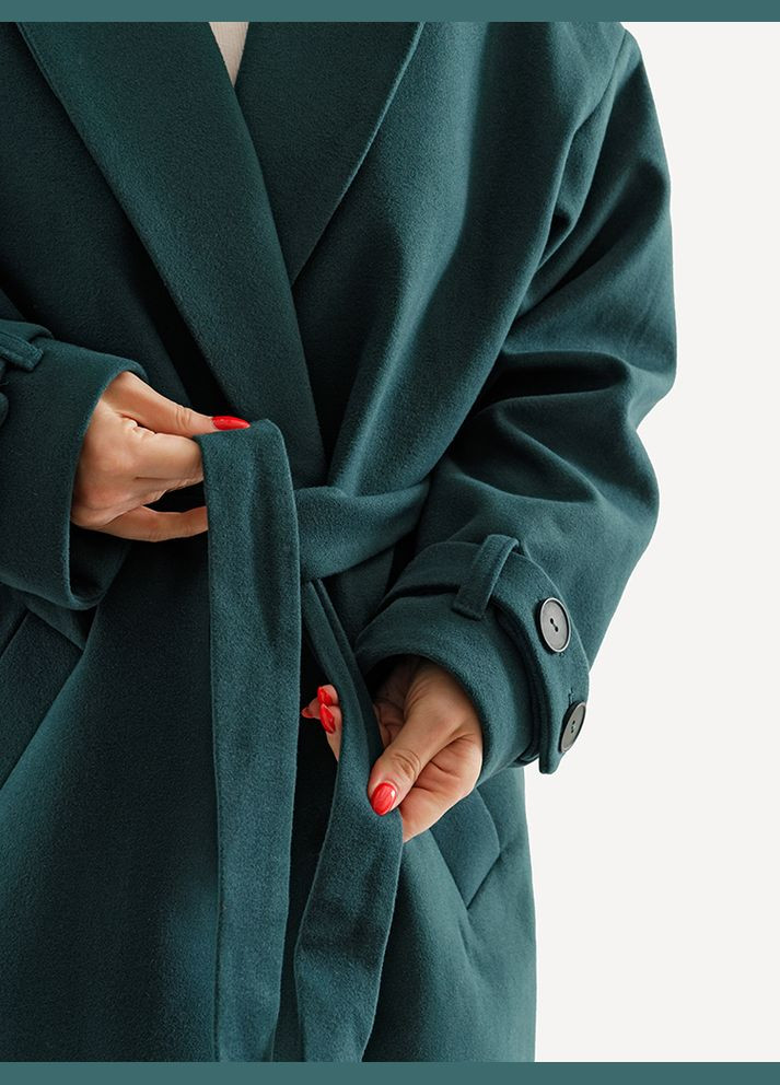 Зелене демісезонне Пальто жіноче колір зелений CB-00230014 Yuki