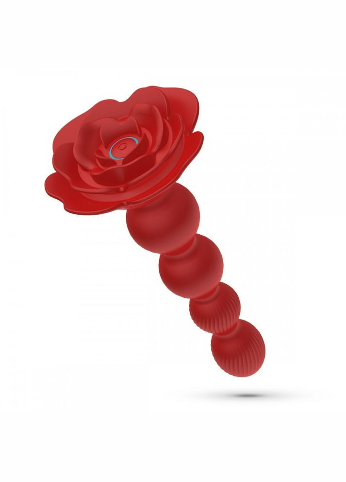 Анальна ялинка Троянда з вібрацією та ротацією Rosaline, з пультом, силіконова, червона Crushious (297133452)