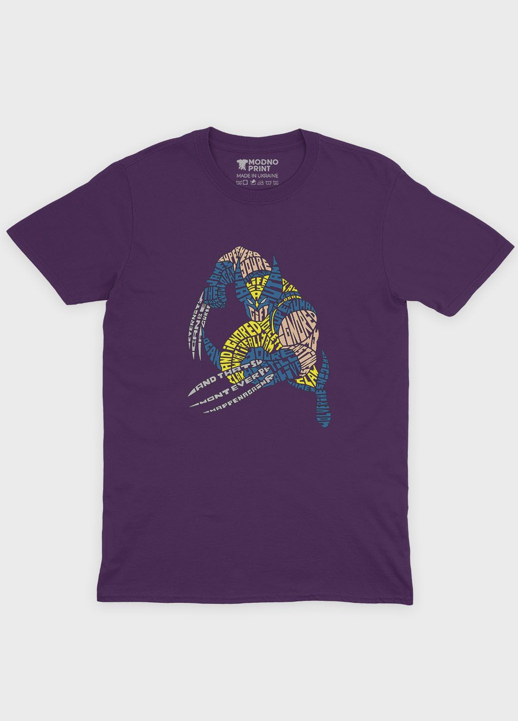 Фіолетова демісезонна футболка для хлопчика з принтом супергероя - росомаха (ts001-1-dby-006-021-001-b) Modno