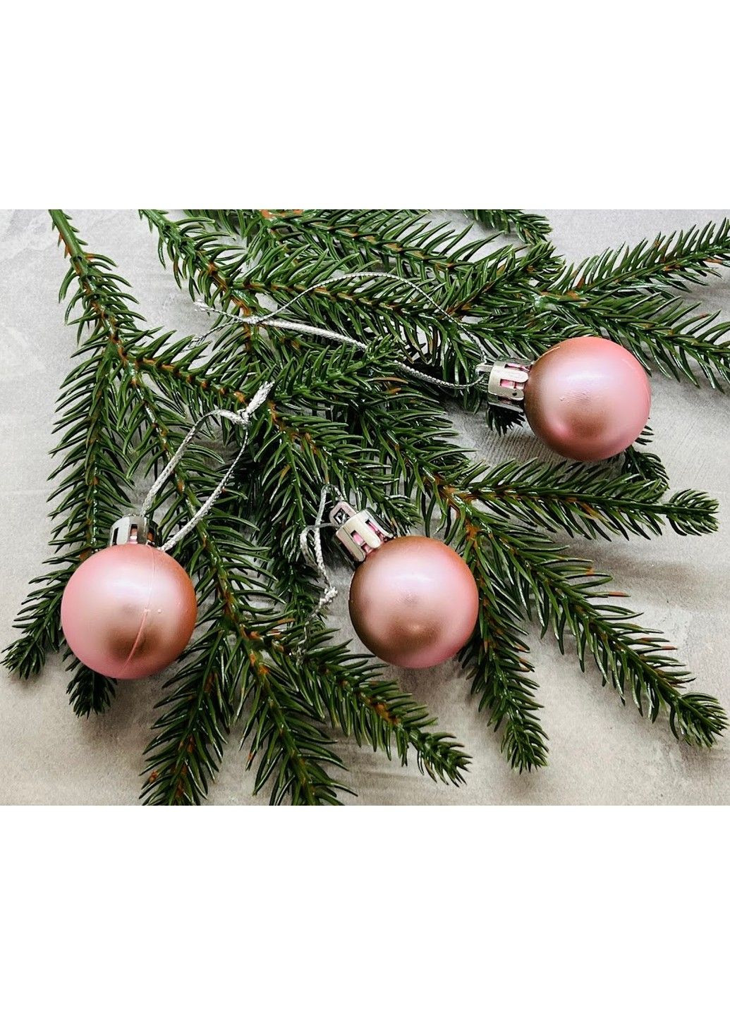 Маленький новогодний шар матовый d=3 см, цвет розовый, поштучно. No Brand (307830235)