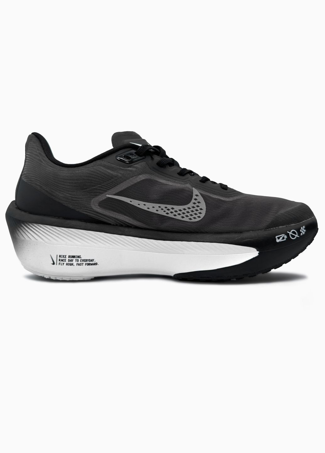 Черные демисезонные кроссовки мужские nike zoom fly 6 black grey | найк зум флай 6 черные No Brand