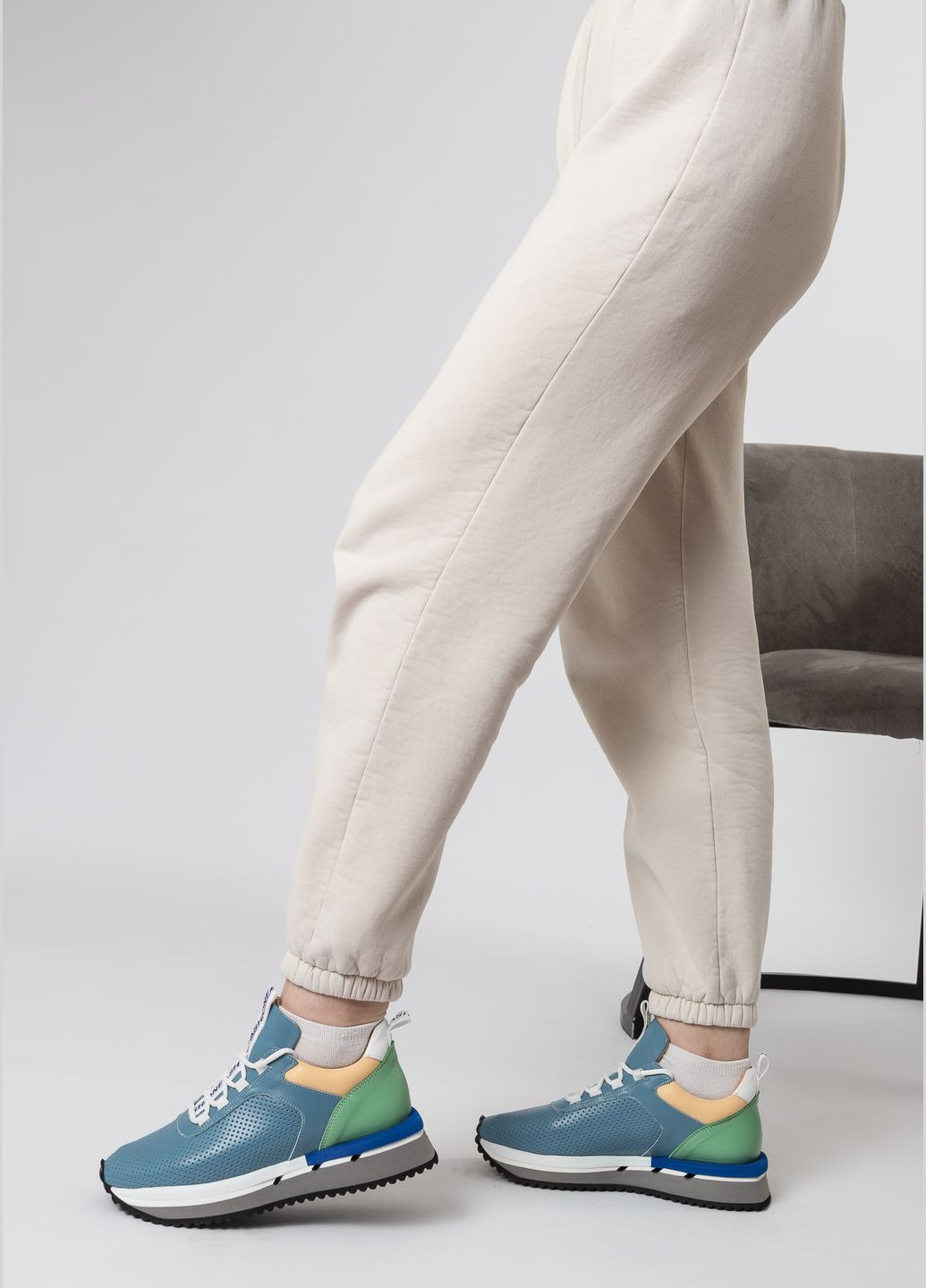 Кроссовки (1081ТZ) Evromoda голубые (328915701)