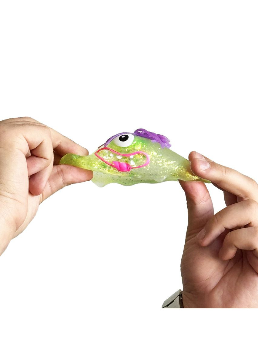 Іграшка-антистрес жуйка-тягучка Монстрик Волосатик з блискітками 7 см No Brand (365721731)