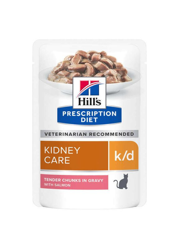 Hill’s Prescription Diet k/d Kidney Care Salmon - Вологий корм-дієта з лососем для котів із захворюваннями нирок - 85 г Hill's (336183710)