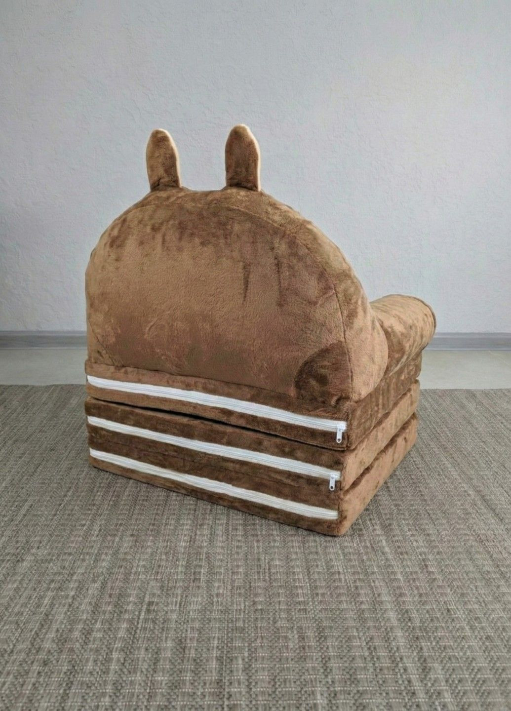 Дитяче крісло іграшка Лабубу коричневий плюшеве розкладне в ліжечко Lalapka (369369947)