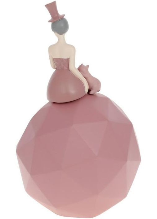 Подставка для украшений Девочка с Кошкой полистоун 19.5х16х32см розовая для украшений и бижутерии Bona (368987205)