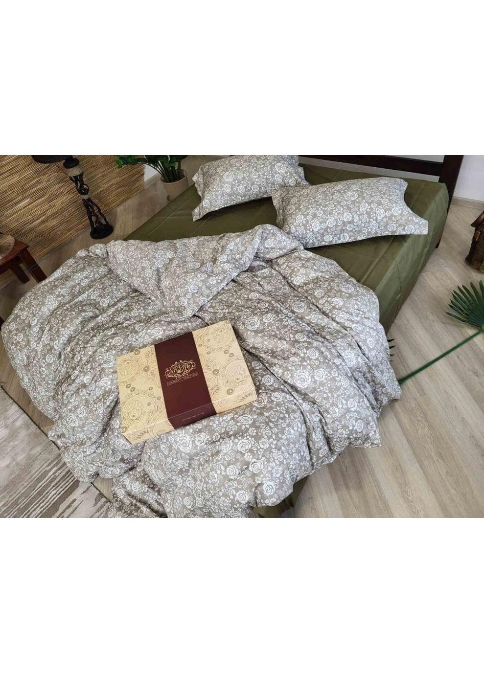 Постельное белье MUSCAT OLIVE, сатин PREMIUM Полуторный размер, наволочки 70/70 No Brand (364218563)